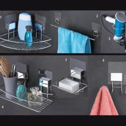 Becquet Accessoires de salle de bain chromé fixation électrostatique< Accessoires De Salle De Bain|Idées Salle De Bain