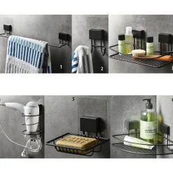 Becquet Accessoires de salle de bain noir fixation électrostatique< Accessoires De Salle De Bain|Idées Salle De Bain