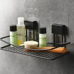 Becquet Accessoires de salle de bain noir fixation électrostatique< Accessoires De Salle De Bain|Idées Salle De Bain