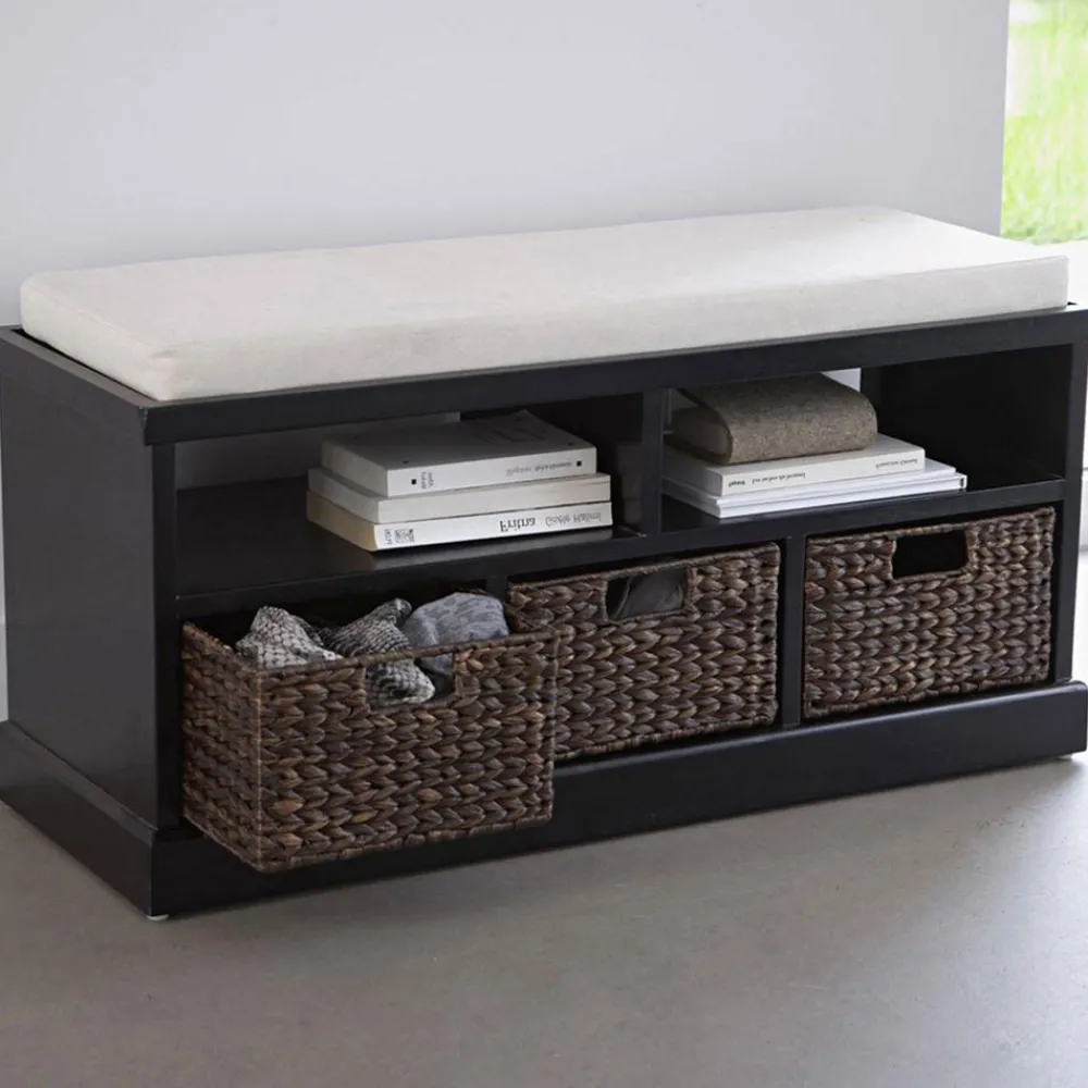 Becquet Banc avec 3 paniers< Meuble, Étagère|Décoration