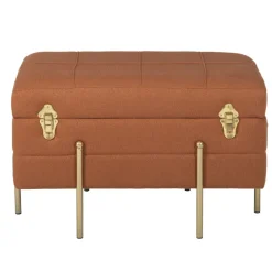 Becquet Banc coffre en tissu sur pieds< Boîte, Panier|Décoration
