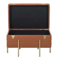 Becquet Banc coffre en tissu sur pieds< Boîte, Panier|Décoration