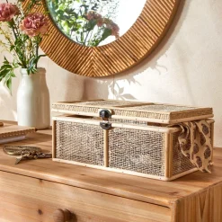 Becquet Boîte en bambou décor tressé< Boîte, Panier|Décoration