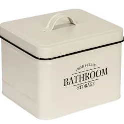 Becquet Boîte métal salle de bain avec couvercle< Accessoires De Salle De Bain|Idées Salle De Bain