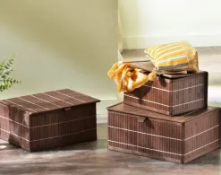 Becquet Boîtes de rangement en bambou - set de 3< Rangement, Gain De Place|Boîte, Panier