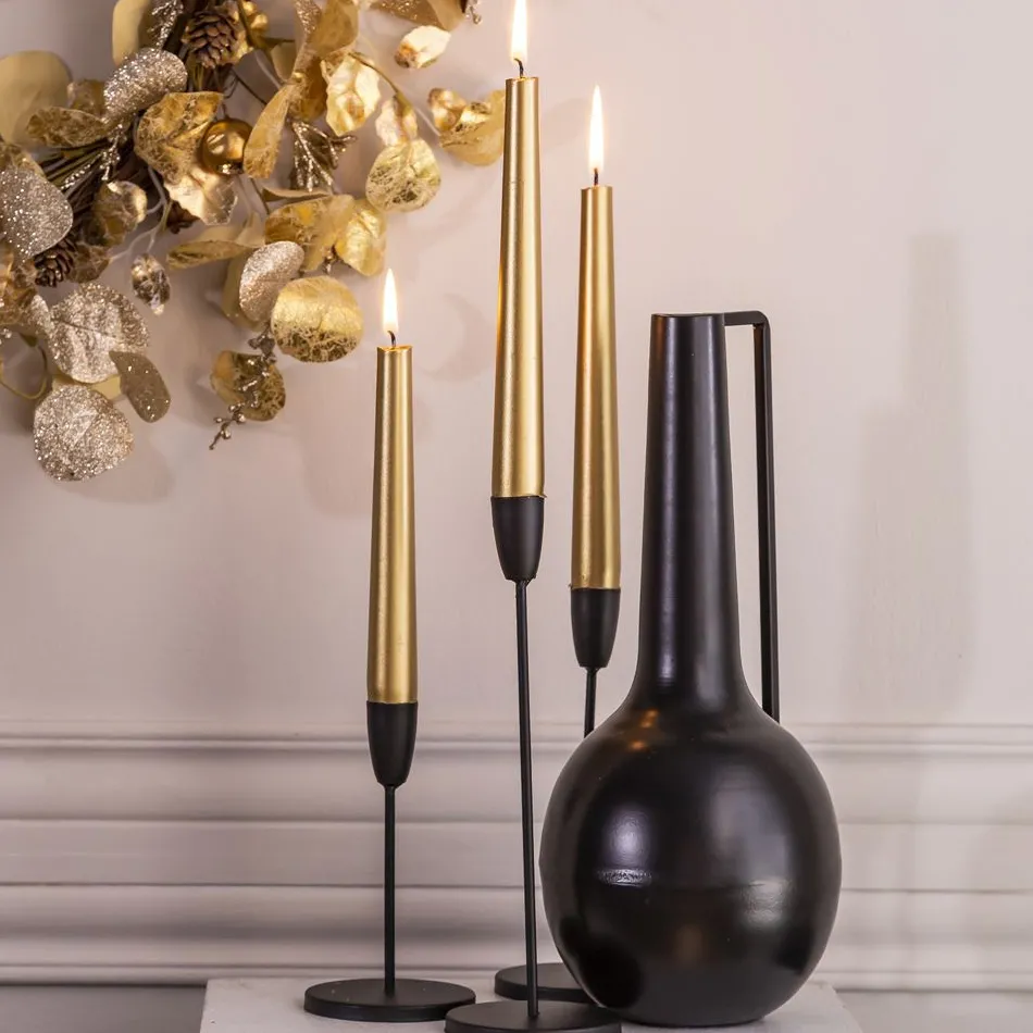 Becquet Bougeoirs en métal noir - set de 3< Luminaire|Décoration