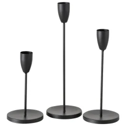 Becquet Bougeoirs en métal noir - set de 3< Luminaire|Décoration