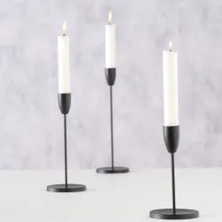 Becquet Bougeoirs en métal noir - set de 3< Luminaire|Décoration