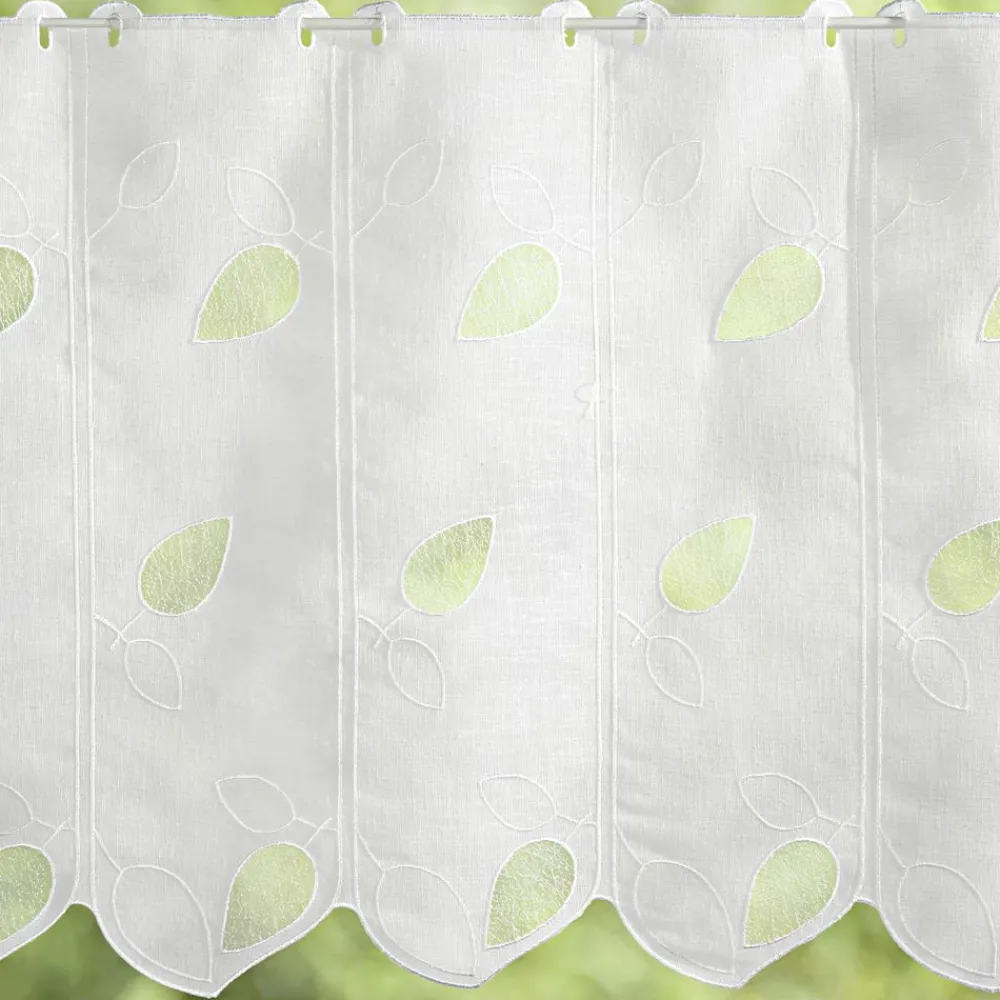 Becquet Brise-bise brodé feuilles< Rideau Et Déco Textile|Voilage En Pointe, Voilage Droit, Brise-Bise, Store