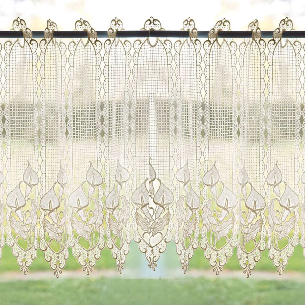 Becquet Brise-bise macramé motif arum< Rideau Et Déco Textile|Voilage En Pointe, Voilage Droit, Brise-Bise, Store