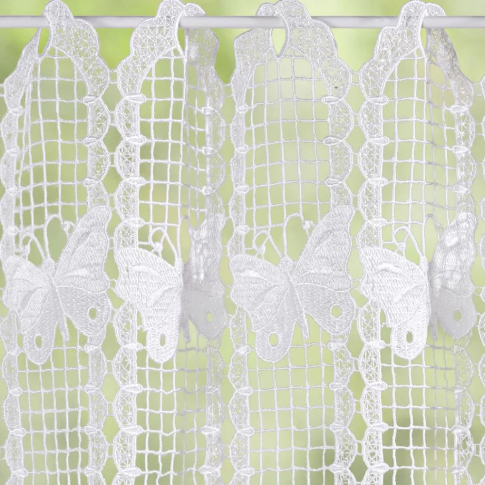 Becquet Brise-bise macramé papillons< Rideau Et Déco Textile|Voilage En Pointe, Voilage Droit, Brise-Bise, Store