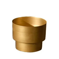 Becquet Cache-pot en métal doré< Vase, Cache-Pot|Décoration