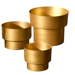 Becquet Cache-pot en métal doré< Vase, Cache-Pot|Décoration