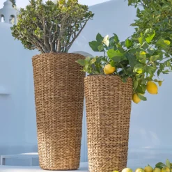 Becquet Cache-pot en résine tressée< Vase, Cache-Pot|Décoration