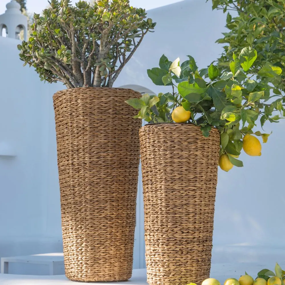 Becquet Cache-pot en résine tressée< Vase, Cache-Pot|Décoration