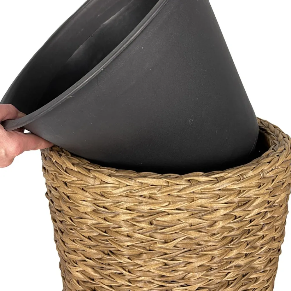 Becquet Cache-pot en résine tressée< Vase, Cache-Pot|Décoration