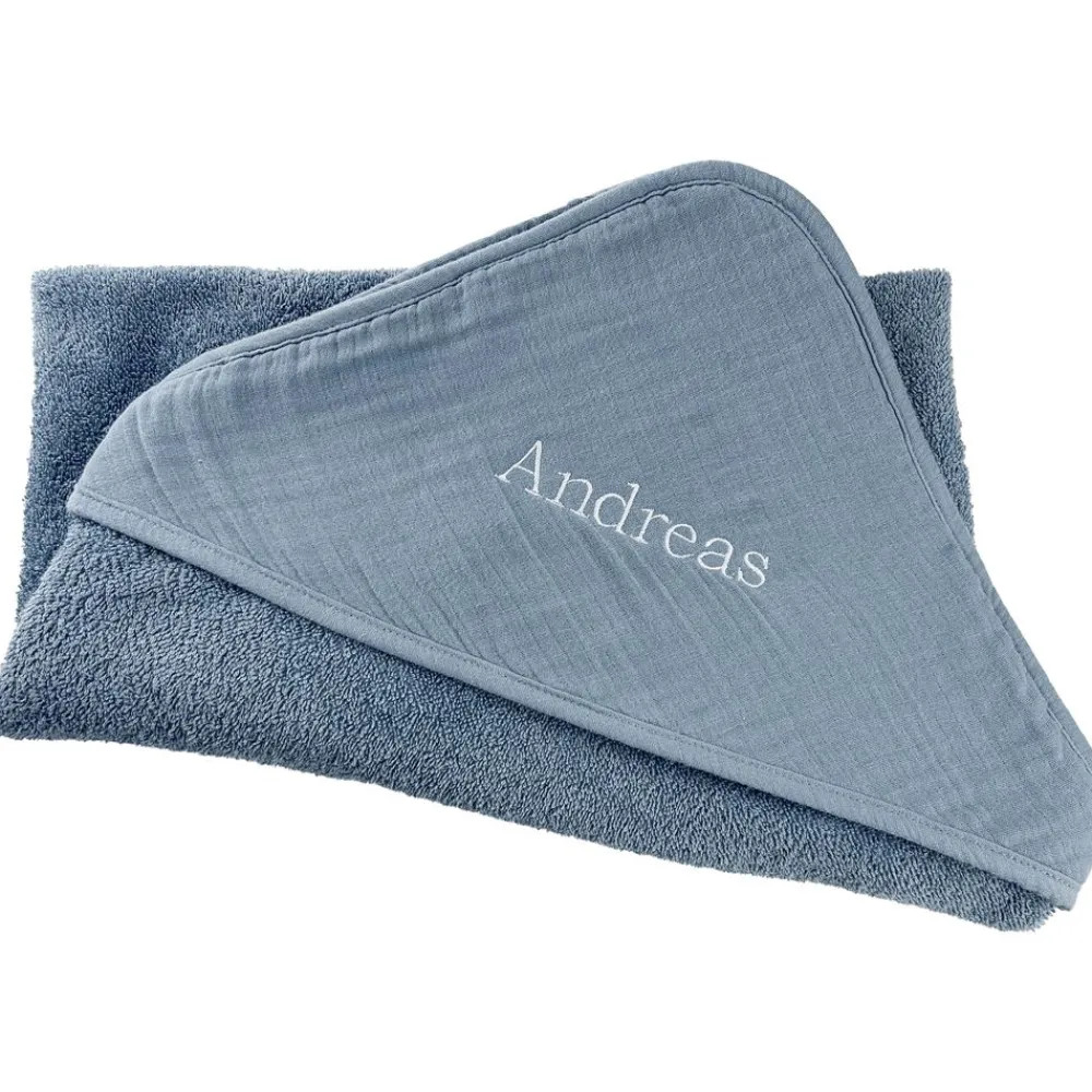 Becquet Cape de bain bébé personnalisable en gaze de coton - CRÉATION<Enfant Univers Des Tout-Petits|Serviette De Bain Personnalisée, Peignoir Personnalisé