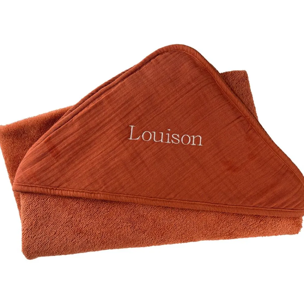 Becquet Cape de bain bébé personnalisable en gaze de coton - CRÉATION<Enfant Univers Des Tout-Petits|Serviette De Bain Personnalisée, Peignoir Personnalisé