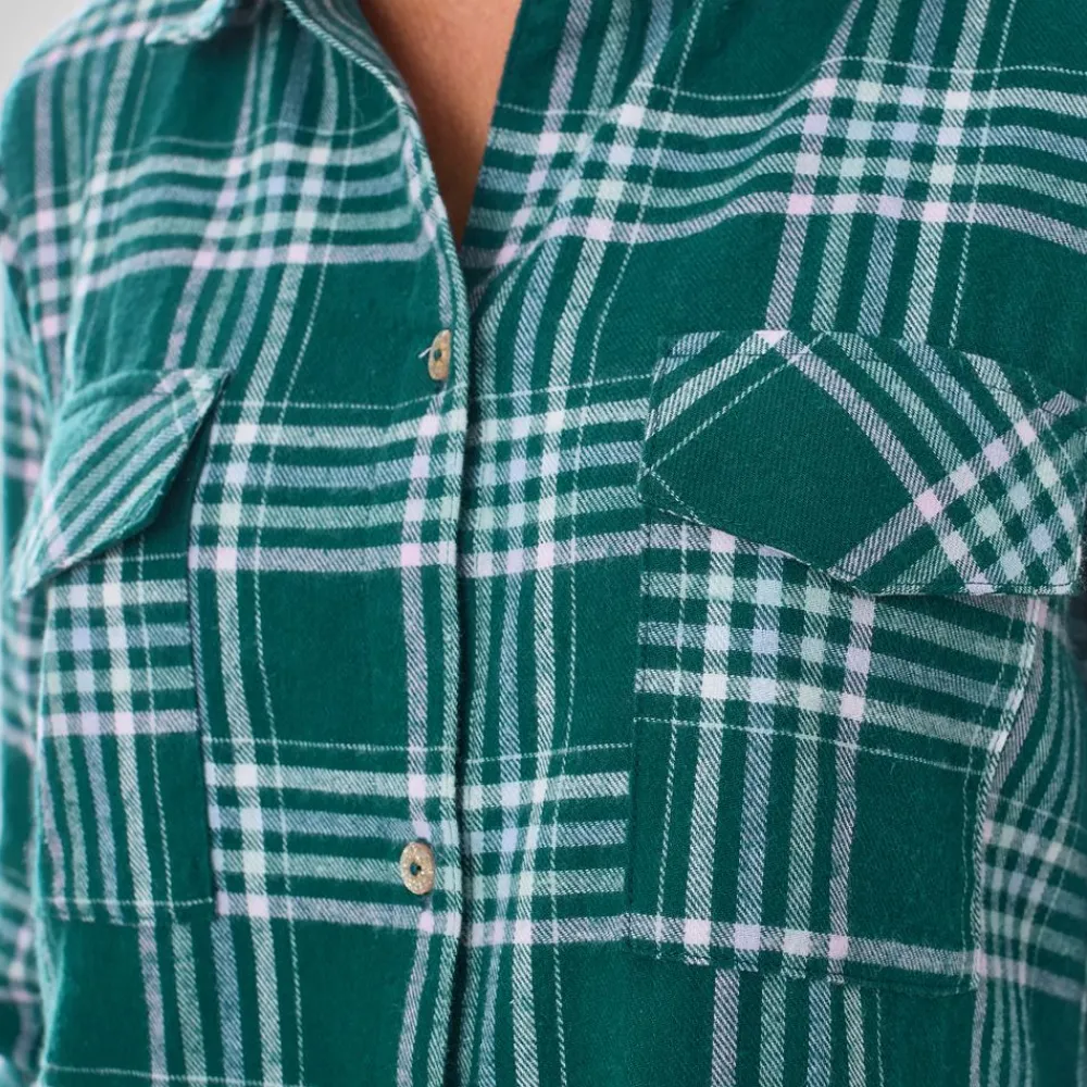 Becquet Chemise de nuit flanelle à carreaux - DODO HOMEWEAR<Femme Pyjama Femme|Les Matières