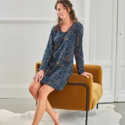Becquet Chemise de nuit jersey motif astral - CRÉATION<Femme Pyjama Femme|Les Matières