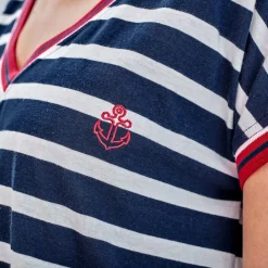 Becquet Chemise de nuit maille rayures marines - CRÉATION<Femme Pyjama Femme|Les Matières