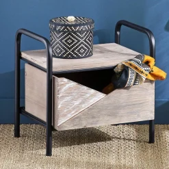 Becquet Chevet bois et métal< Meuble, Étagère|Décoration