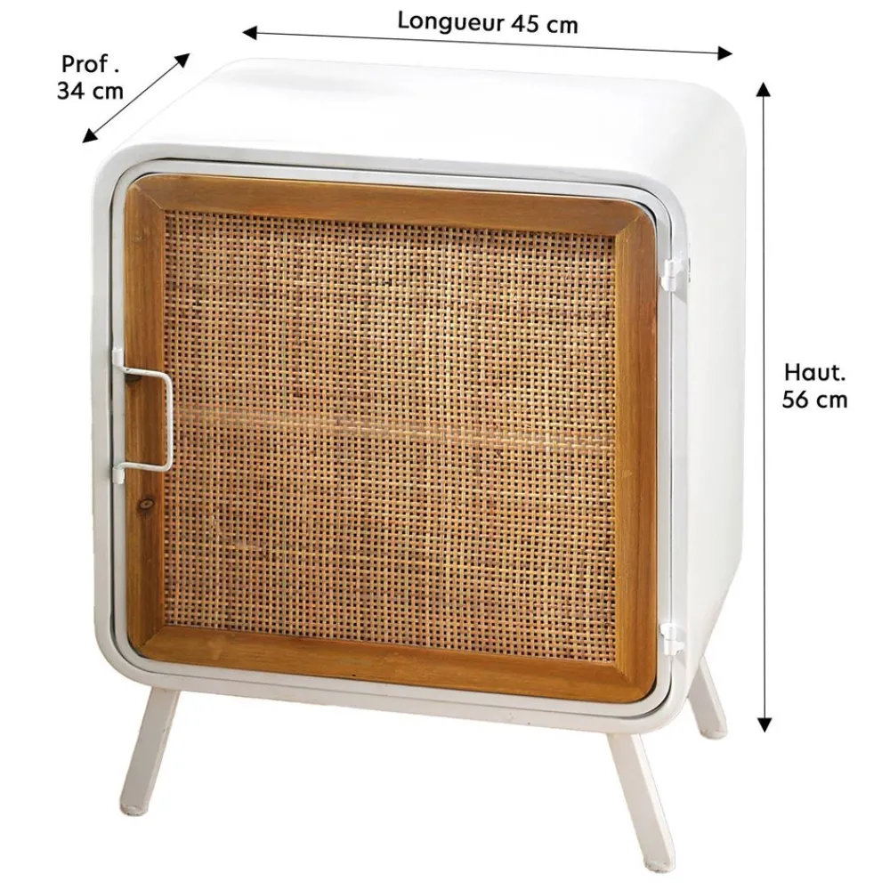 Becquet Chevet en métal peint et cannage<Enfant Décoration Enfant, Tapis Enfant|Linge De Lit Ado, Housse De Couette