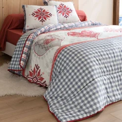 Becquet Couette DÉCO DOUBLE FACE motif chalet - création- chaude< Couette Colorée, Couette Imprimée|Couette, Édredon, Plumon