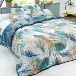 Becquet Couette DÉCO DOUBLE FACE motif plumes - Création – légère ou chaude< Couette Colorée, Couette Imprimée|Couette, Édredon, Plumon