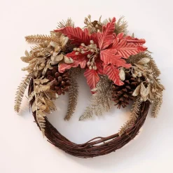 Becquet Couronne décorative fleurs roses< Décoration Murale|Décoration