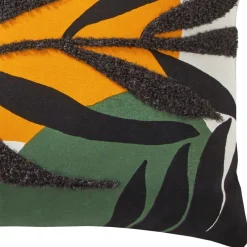 Becquet Coussin brodé feuillage< Rideau Et Déco Textile|Coussin, Housse De Coussin