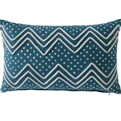 Becquet Coussin brodé zig-zag< Rideau Et Déco Textile|Coussin, Housse De Coussin