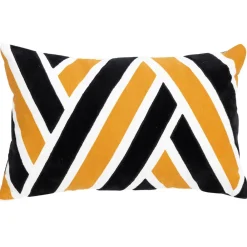Becquet Coussin graphique en toile et velours< Rideau Et Déco Textile|Coussin, Housse De Coussin