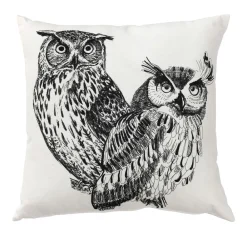 Becquet Coussin motif chouette ou cerf< Coussin, Housse De Coussin|Les Matières