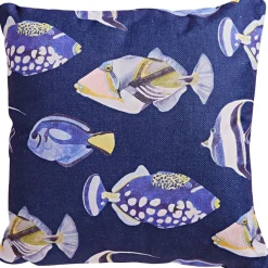 Becquet Coussin motif poissons - CRÉATION< Rideau Et Déco Textile|Décoration Textile Unie