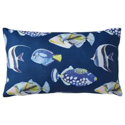 Becquet Coussin motif poissons - CRÉATION< Rideau Et Déco Textile|Décoration Textile Unie