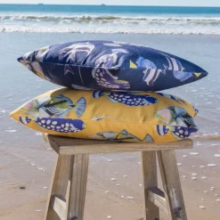 Becquet Coussin motif poissons - CRÉATION< Rideau Et Déco Textile|Décoration Textile Unie