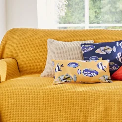 Becquet Coussin motif poissons - CRÉATION< Rideau Et Déco Textile|Décoration Textile Unie