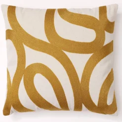 Becquet Coussin motif ruban brodé< Rideau Et Déco Textile|Coussin, Housse De Coussin