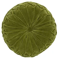 Becquet Coussin rond en velours plissé< Rideau Et Déco Textile|Décoration Textile Unie