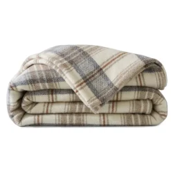 Becquet Couverture 90% LAINE Woolmark® à carreaux - 450 g/m² - Chaude< Couverture|Couverture