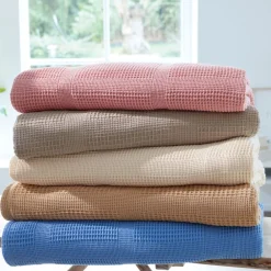 Becquet Couverture COTON NID-D'ABEILLES - Tempérée< Décoration Textile Unie|Les Matières