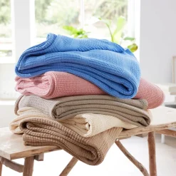 Becquet Couverture COTON NID-D'ABEILLES - Tempérée< Décoration Textile Unie|Les Matières