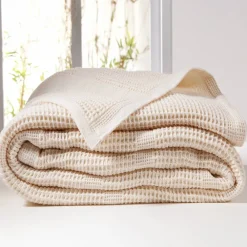 Becquet Couverture COTON NID-D'ABEILLES - Tempérée< Décoration Textile Unie|Les Matières