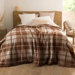 Becquet Couverture WOOLMARK® tissée jacquard - 400 g/m² - chaude< Couverture|Couverture