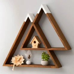 Becquet Double étagère triangulaire en pin< Rangement, Gain De Place|Décoration Enfant, Tapis Enfant