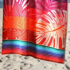 Becquet Drap de plage feuillage exotique - 370 g/m²< Serviette De Plage, Fouta|Serviette De Bain Fantaisie