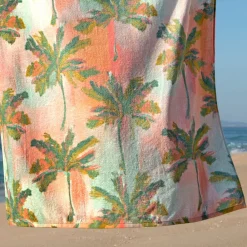 Becquet Drap de plage motif palmiers - 400 g/m²< Serviette De Plage, Fouta|Serviette De Bain Fantaisie