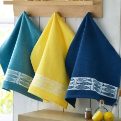 Becquet Essuie-mains liteau jacquard poissons - 400 g/m²< Idées Cuisine|Idées Cuisine