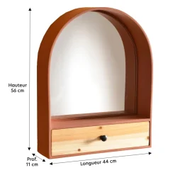 Becquet Etagère murale avec miroir< Rangement, Gain De Place|Meuble, Étagère